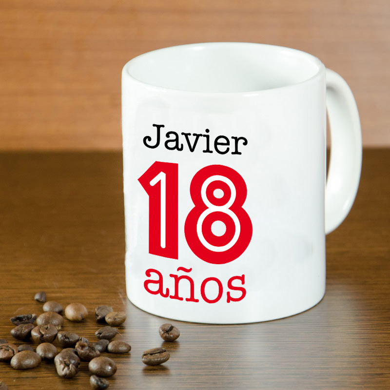 Regalos personalizados: Tazas personalizadas: Taza personalizada para 18 cumpleaños