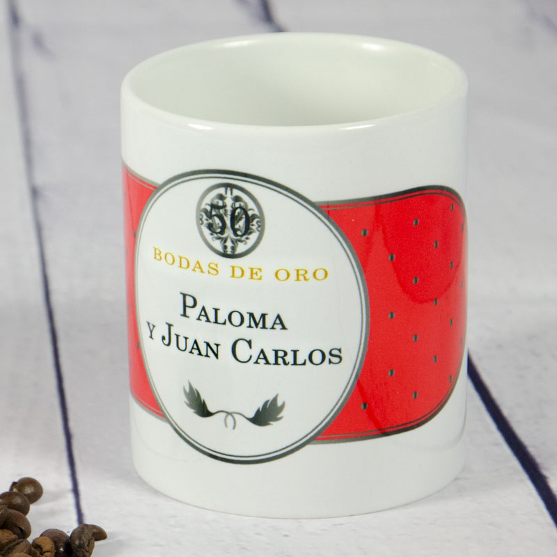 Regalos personalizados: Tazas personalizadas: Taza personalizada para Bodas de Oro