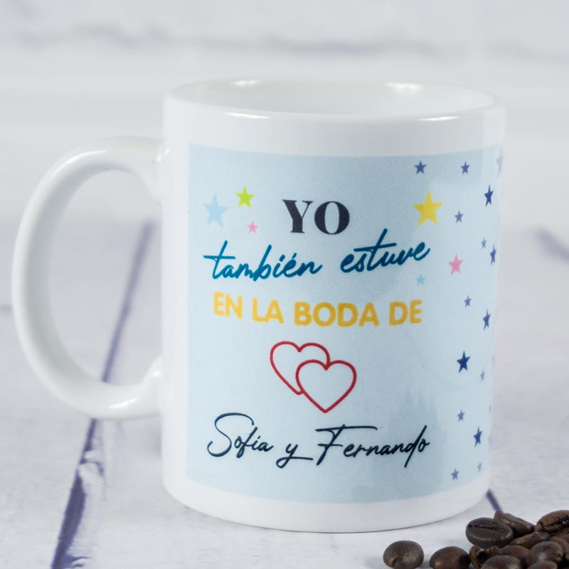 Regalos personalizados: Tazas personalizadas: Taza personalizada para invitados 'Boda de'