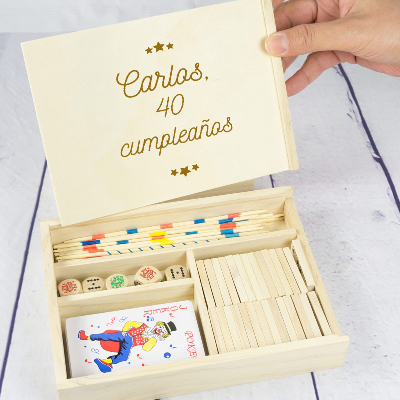 Regalos personalizados: Regalos con nombre: Estuche de juegos de mesa grabado