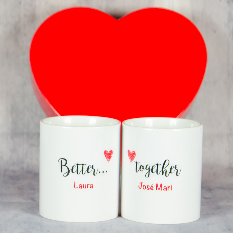 Regalos personalizados: Regalos con nombre: Pack de tazas Better Together