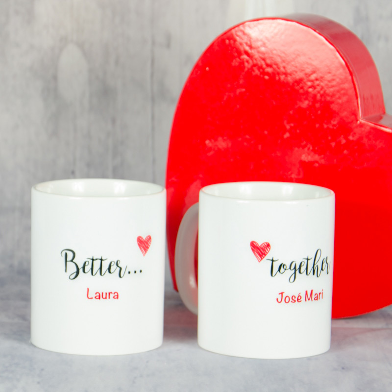 Regalos personalizados: Regalos con nombre: Pack de tazas Better Together