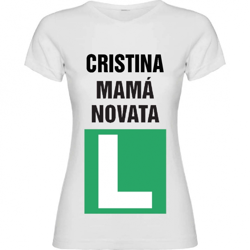 Regalos con nombre: Camiseta mamá novata personalizada Regalos con nombre: Camiseta mamá novata personalizada