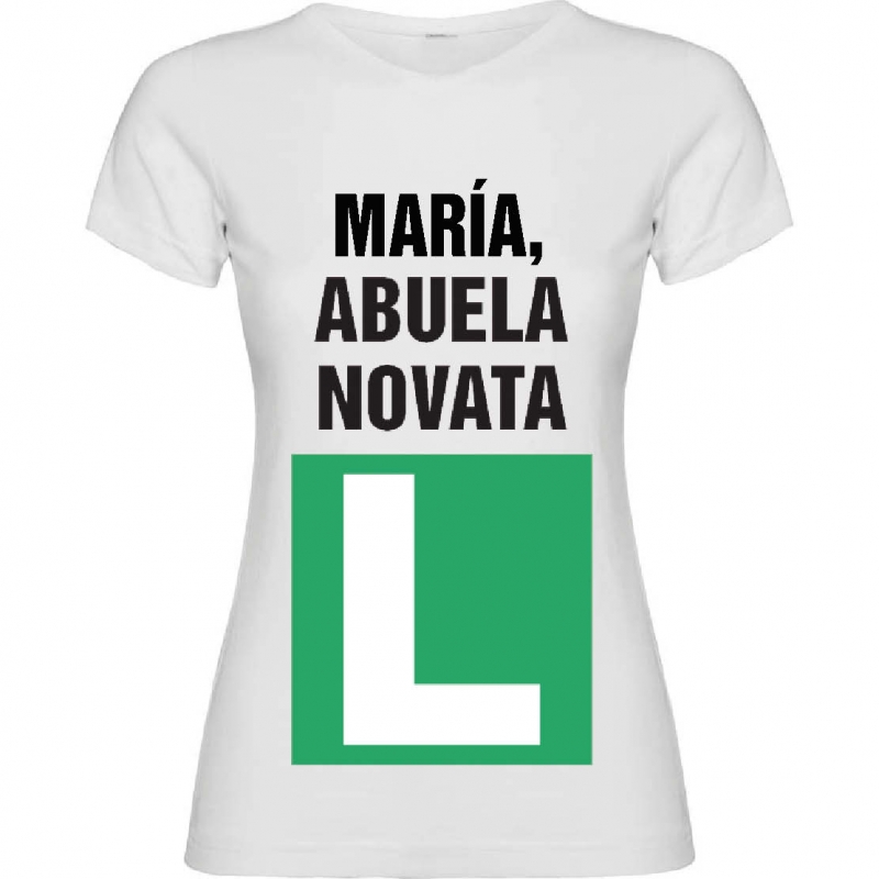 Regalos con nombre: Camiseta abuela novata personalizada Regalos con nombre: Camiseta abuela novata personalizada