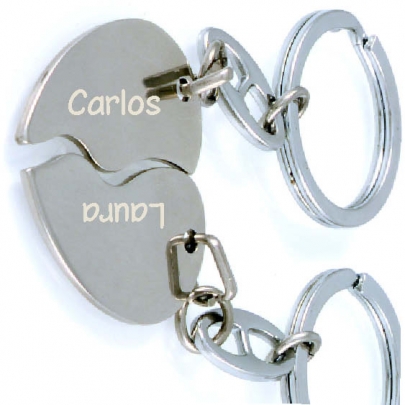 Joyas personalizadas: Llavero corazón partido Joyas personalizadas: Llavero corazón partido