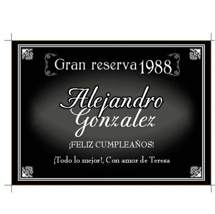 Vinos Personalizados: Botella de vino etiqueta Gran Reserva Vinos Personalizados: Botella de vino etiqueta Gran Reserva