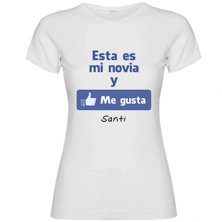Regalos con nombre: Camiseta me gusta mi novia personalizada Regalos con nombre: Camiseta me gusta mi novia personalizada