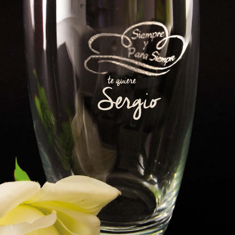 Diseño y decoración: Florero grabado Siempre y para Siempre Diseño y decoración: Florero grabado Siempre y para Siempre