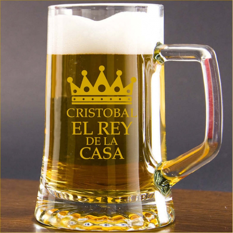 Regalos con nombre: Jarra de cerveza "El rey de la casa" Regalos con nombre: Jarra de cerveza "El rey de la casa"