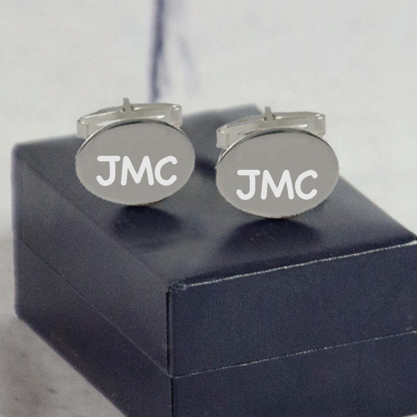 Regalos con nombre: Gemelos de plata con iniciales grabadas Regalos con nombre: Gemelos de plata con iniciales grabadas