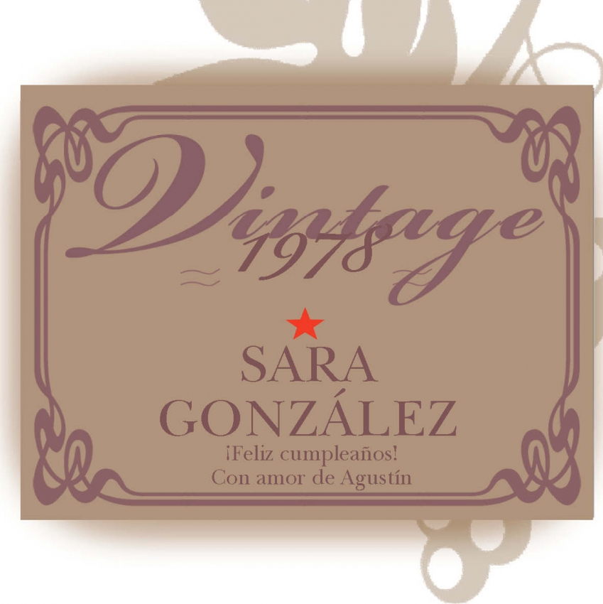 Vinos Personalizados: Botella de vino vintage para cumpleaños Vinos Personalizados: Botella de vino vintage para cumpleaños