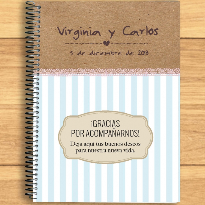 Regalos con nombre: Cuaderno firmas boda con texto Regalos con nombre: Cuaderno firmas boda con texto