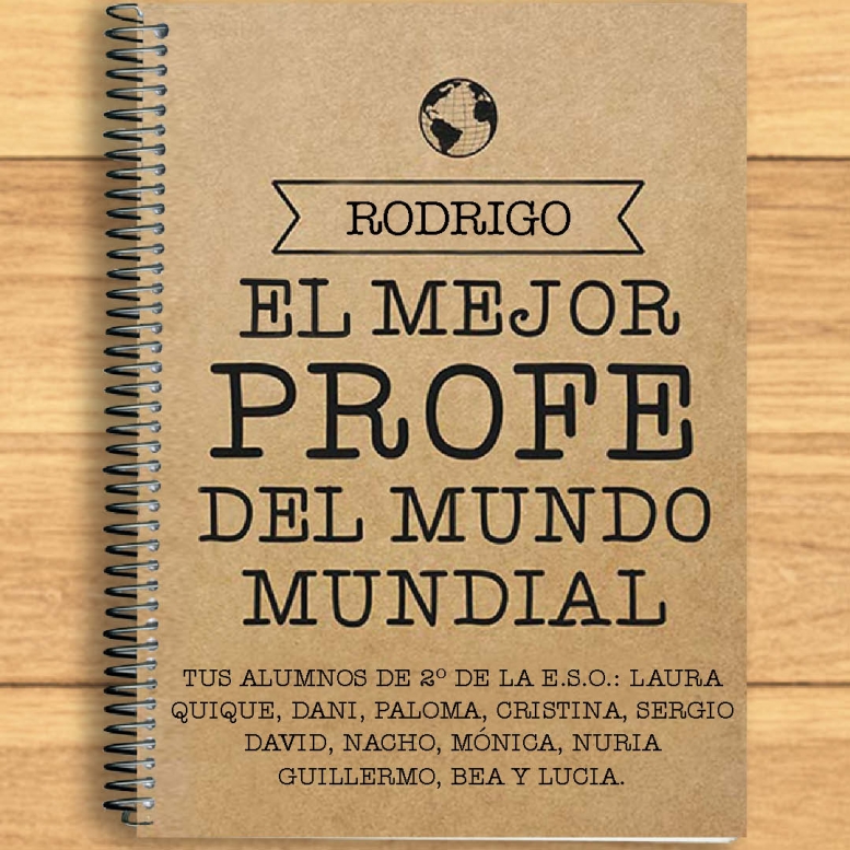 Libros personalizados: Cuaderno al mejor profe del mundo mundial Libros personalizados: Cuaderno al mejor profe del mundo mundial
