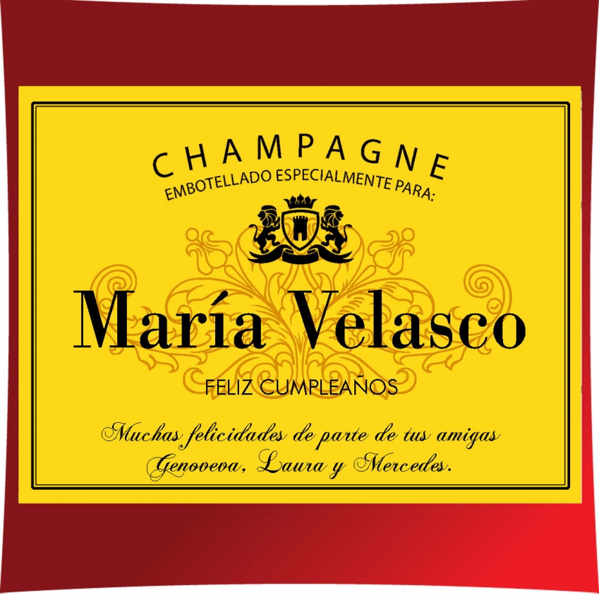 Vinos Personalizados: Botella de champán personalizada Vinos Personalizados: Botella de champán personalizada