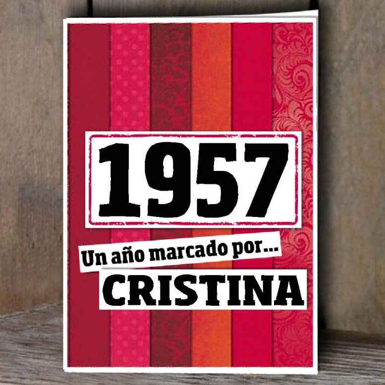 Regalos con nombre: Libro años 50 con tarjeta 1955 personalizada Regalos con nombre: Libro años 50 con tarjeta 1955 personalizada