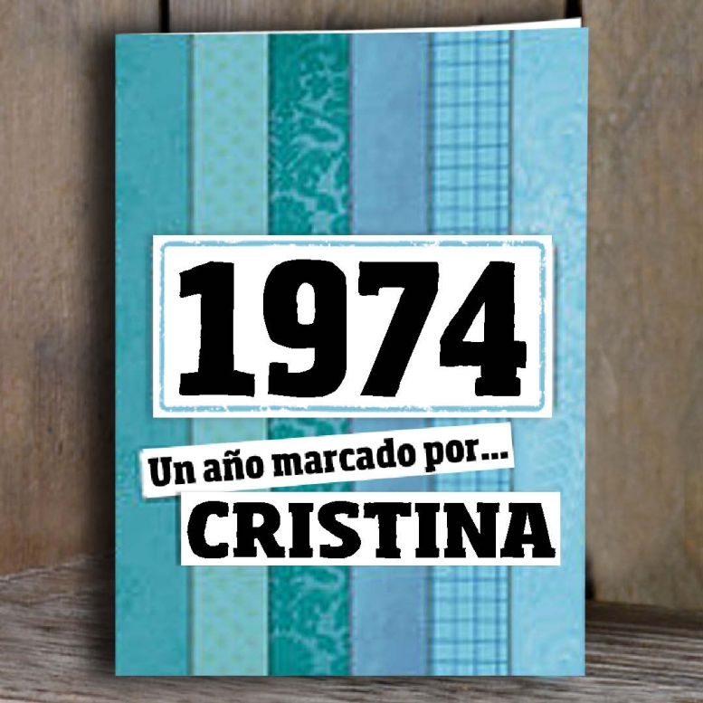 Regalos con nombre: Libro años 70 con tarjeta 1974 personalizada Regalos con nombre: Libro años 70 con tarjeta 1974 personalizada
