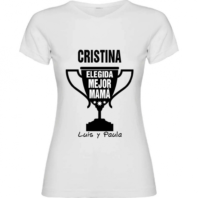 Regalos con nombre: Camiseta a la mejor mamá personalizada Regalos con nombre: Camiseta a la mejor mamá personalizada