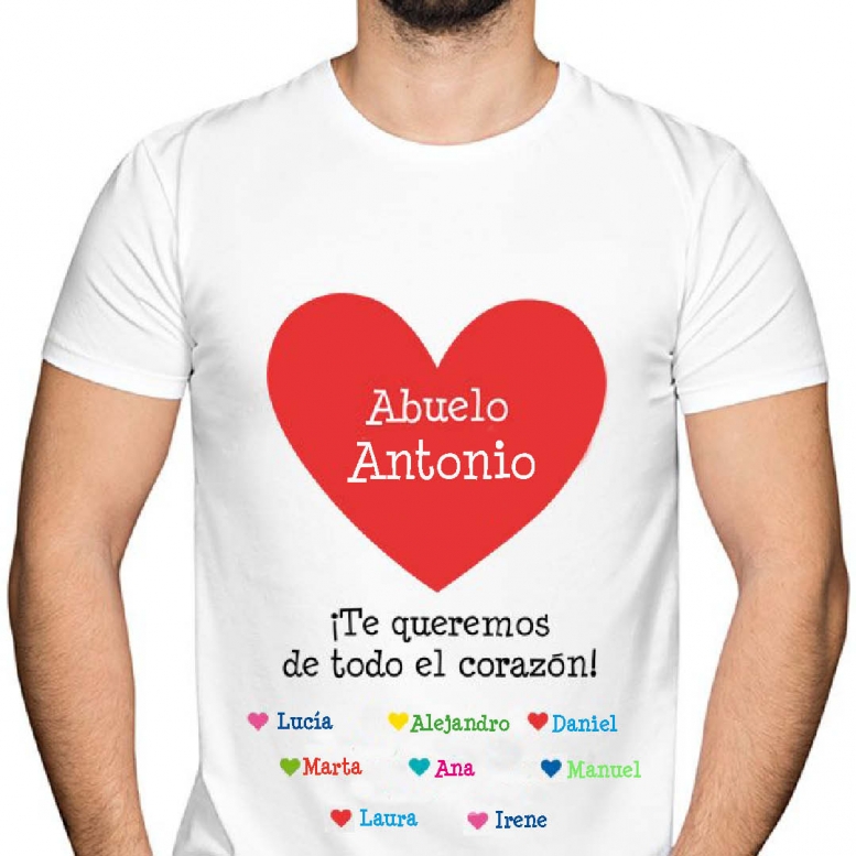 Regalos con nombre: Camiseta personalizada abuelo Te queremos Regalos con nombre: Camiseta personalizada abuelo Te queremos