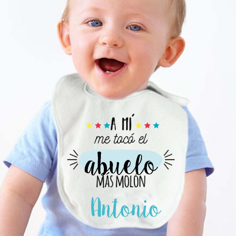 Regalos con nombre: Babero personalizado El más molón Regalos con nombre: Babero personalizado El más molón