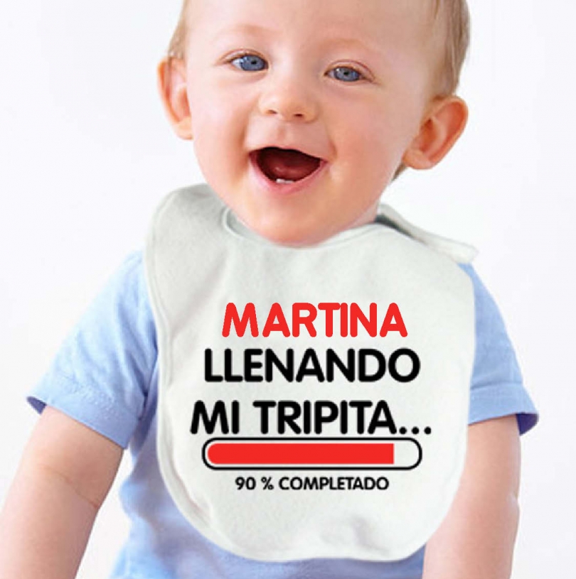 Regalos con nombre: Babero personalizado Llenando mi tripita... Regalos con nombre: Babero personalizado Llenando mi tripita...
