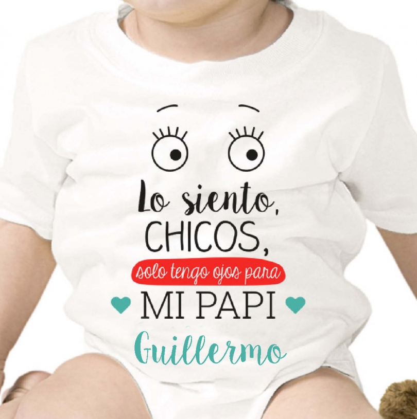 Regalos con nombre: Body personalizado solo tengo ojos para... Regalos con nombre: Body personalizado solo tengo ojos para...