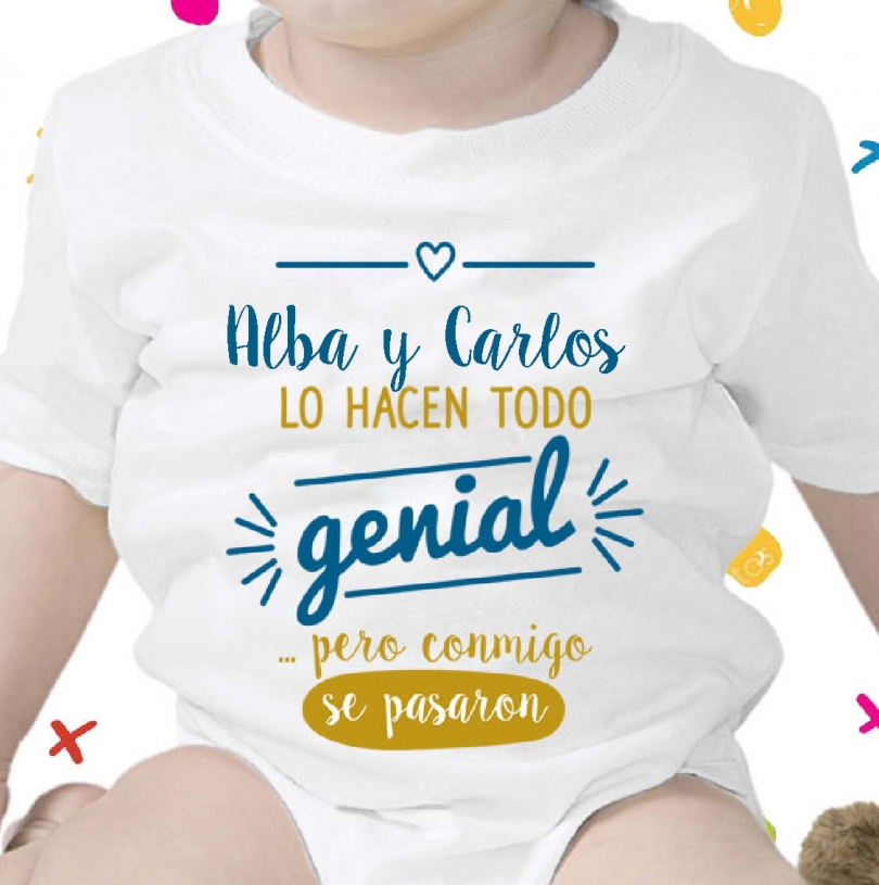 Regalos con nombre: Body personalizado bebé genial Regalos con nombre: Body personalizado bebé genial