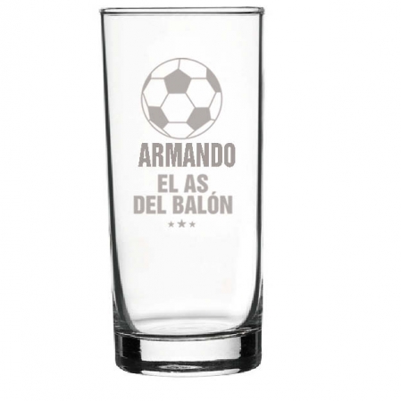 Regalos con nombre: Vaso de whisky para el as del balón Regalos con nombre: Vaso de whisky para el as del balón