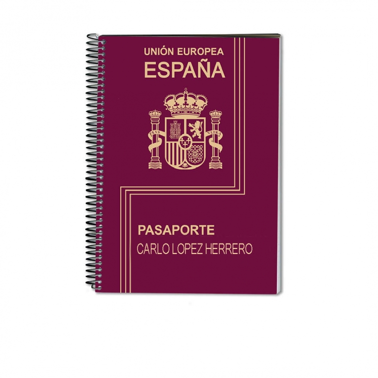 Regalos con nombre: Cuaderno personalizado tu pasaporte Regalos con nombre: Cuaderno personalizado tu pasaporte