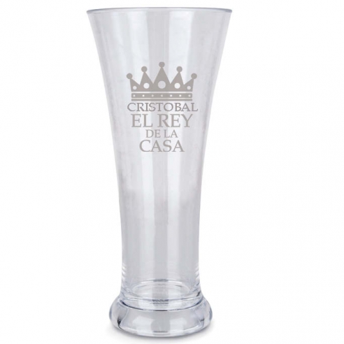 Regalos con nombre: Copa de cerveza "El rey de la casa" Regalos con nombre: Copa de cerveza "El rey de la casa"