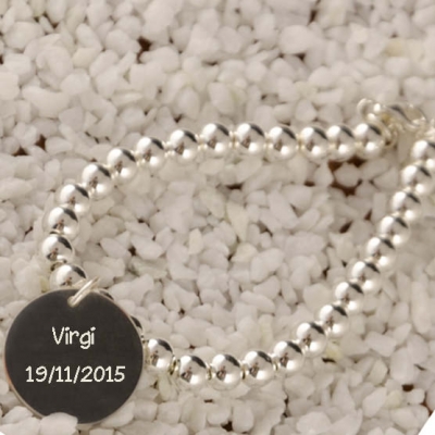 Joyas personalizadas: Pulsera bolitas plata personalizada Joyas personalizadas: Pulsera bolitas plata personalizada