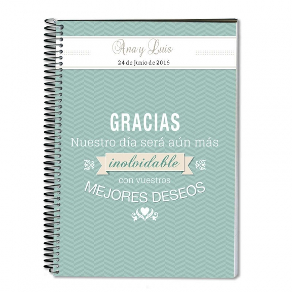 Regalos con nombre: Cuaderno boda personalizado Regalos con nombre: Cuaderno boda personalizado